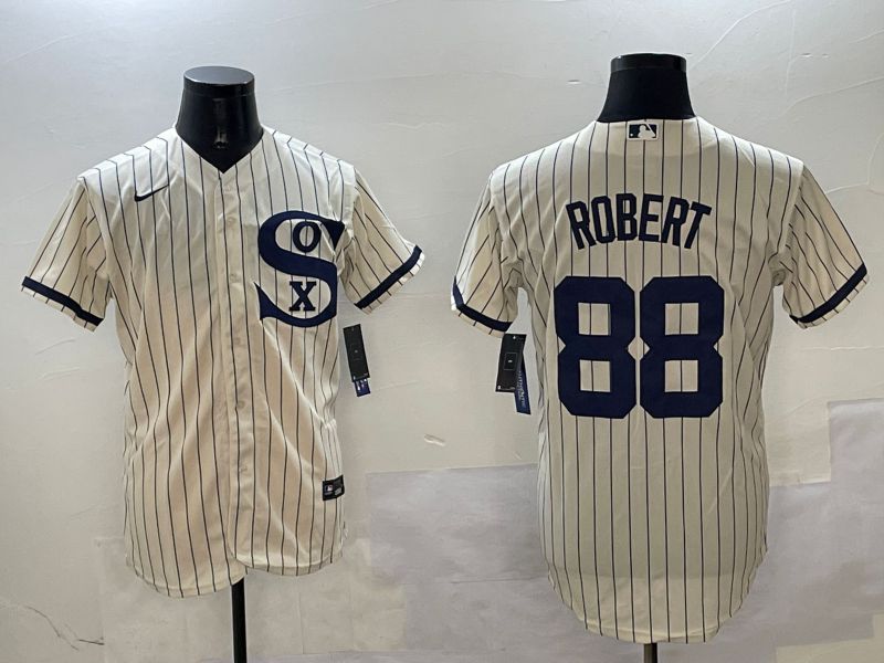 Men Chicago White Sox #88 Robert Cream Stripe Dream Edition Game 2025 Nike MLB Jersey style 1->los angeles angels->MLB Jersey